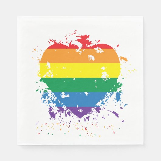 Gay Pride Rainbow Flag Heart Servet (Voorkant)