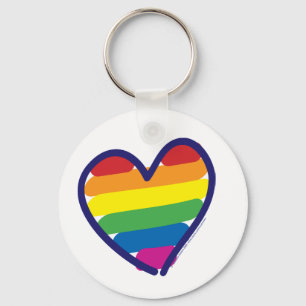 Gay Pride Rainbow Flag Heart Sleutelhanger