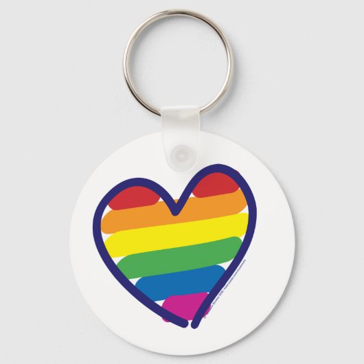 Gay Pride Rainbow Flag Heart Sleutelhanger (Voorkant)