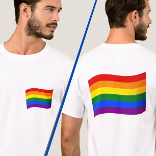 Gay Pride Rainbow Flag LGBTQ LGBT, voorzijde/achte T-shirt