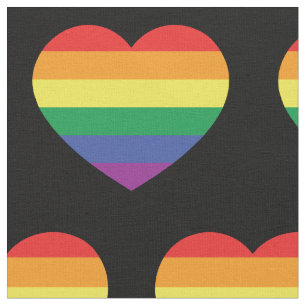 Gay Pride Rainbow Flag Love Heart Stof