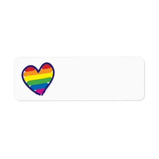 Gay Pride Rainbow Flag Love Hearts Etiket (Voorkant)