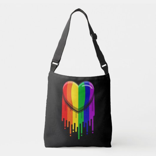 Gay pride Rainbow Flag Mustache LGBT Crossbody Tas (Voorkant)