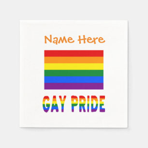 Gay Pride Rainbow Flag Oranje Personalisatie Servet
