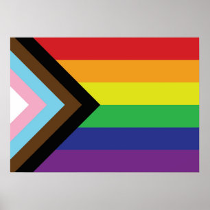 Gay Pride Rainbow Flag Progressive LGBTQIA+ Poster