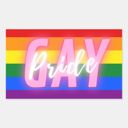 Gay Pride Rainbow Flag Rechthoekige Sticker (Voorkant)
