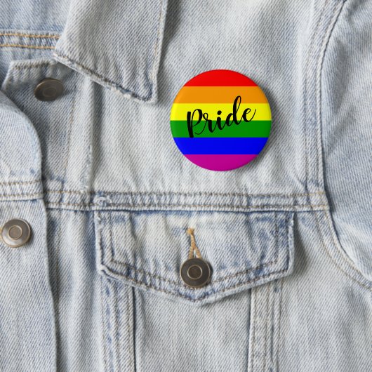 Gay Pride Rainbow Flag Ronde Button 5,7 Cm (In situ)