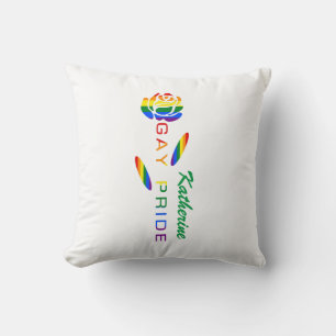 Gay Pride Rainbow Flag Roos gepersonaliseerd Kussen
