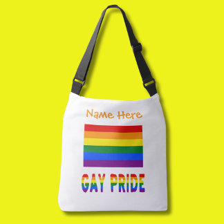 Gay Pride Rainbow Flag Sinaasappel gepersonaliseer Crossbody Tas