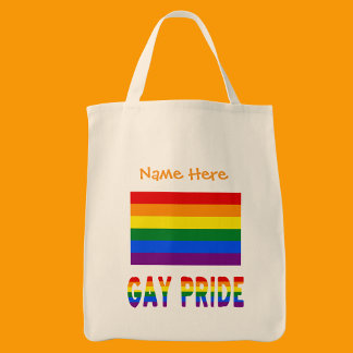 Gay Pride Rainbow Flag Sinaasappel gepersonaliseer Tote Bag