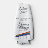 Gay Pride Rainbow Flag Wedding Foam Bottle Cooler (Voorkant)