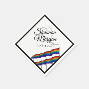 Gay Pride Rainbow Flag Wedding Napkins Servet