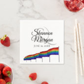 Gay Pride Rainbow Flag Wedding Napkins Servet (Insitu)