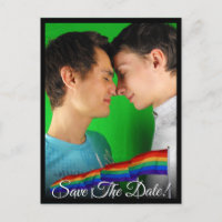 Gay Pride Rainbow Flag Wedding Save the Date Card
