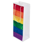 Gay Pride Rainbow Flag Wijn Cadeautas (Voorkant Gekanteld)