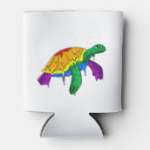 Gay Pride Rainbow Flag Zee Turtle Subtle LGBTQ Blikjeskoeler (Voorkant)