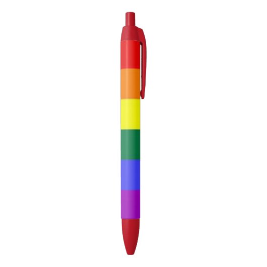 Gay Pride Rainbow Flag Zwarte Inkt Pen (Achterkant (Verticaal))
