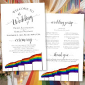 Gay pride Rainbow Flags Programme de mariage budgé