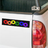 Gay Pride Rainbow Flowers Bumpersticker (Op Truck)
