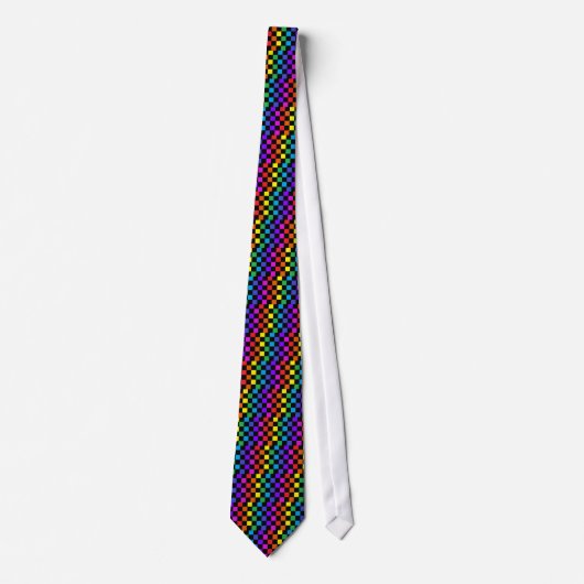 Gay Pride Rainbow Gifts - Rainbow Chessboard Stropdas (Voorkant)