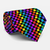 Gay Pride Rainbow Gifts - Rainbow Chessboard Stropdas (Opgerold)