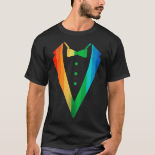 Gay Pride Rainbow Grafische Tuxedo Mannen Vrouwen T-shirt