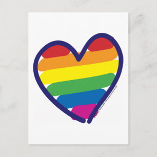 Gay Pride Rainbow Heart Briefkaart