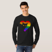 Gay Pride Rainbow Heart Cat Lgbt Pride Month T-shirt (Voorkant volledig)