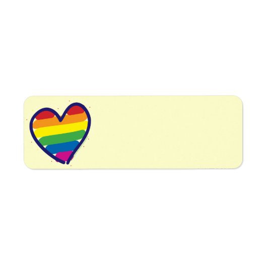 Gay Pride Rainbow Heart Etiket (Voorkant)