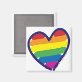 Gay Pride Rainbow Heart Magneet (Voorkant / Achterkant)
