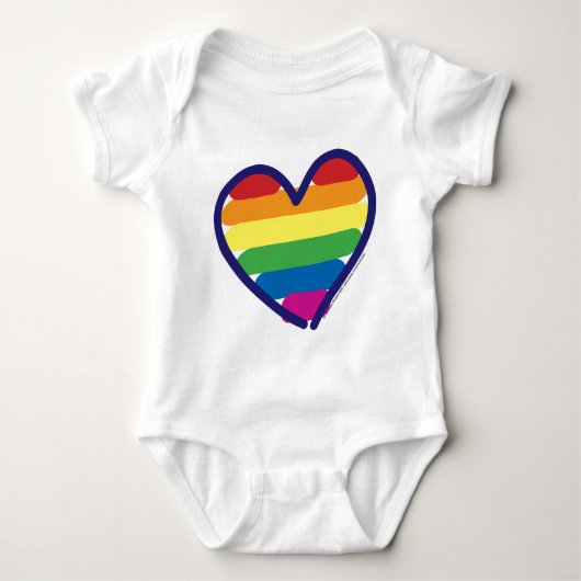 Gay Pride Rainbow Heart Romper (Voorkant)