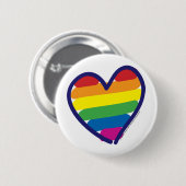 Gay Pride Rainbow Heart Ronde Button 5,7 Cm (Voorkant /achterkant)