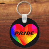 Gay PRIDE Rainbow Heart Sleutelhanger (Voorkant)