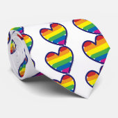 Gay Pride Rainbow Heart Stropdas (Opgerold)