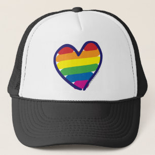 Gay Pride Rainbow Heart Trucker Pet