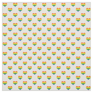 Gay Pride Rainbow Hearts Pattern Stof