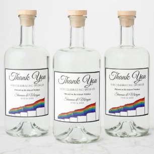 Gay pride Rainbow Mariage Liquor Étiquette bouteil