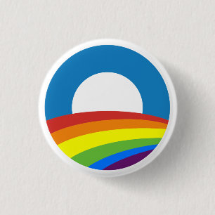 Gay Pride Rainbow Obama 2012 Ronde Button 3,2 Cm