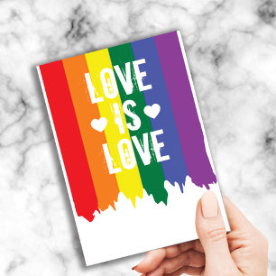 Gay Pride Rainbow Paint Love Briefkaart