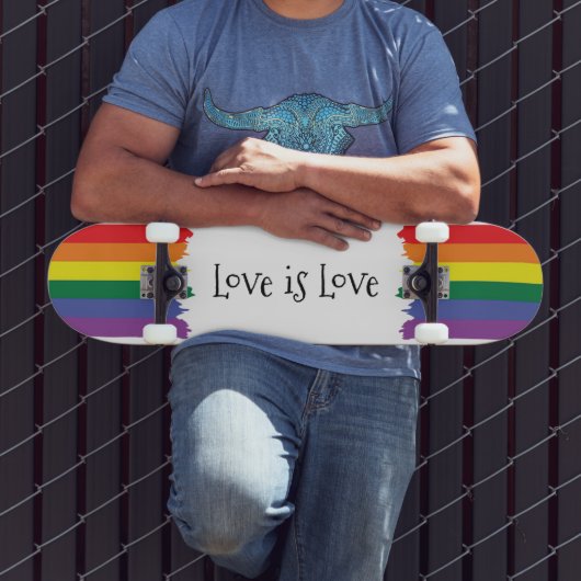 Gay Pride Rainbow Paint Thlek Flag Love Skateboard (Buiten 3)