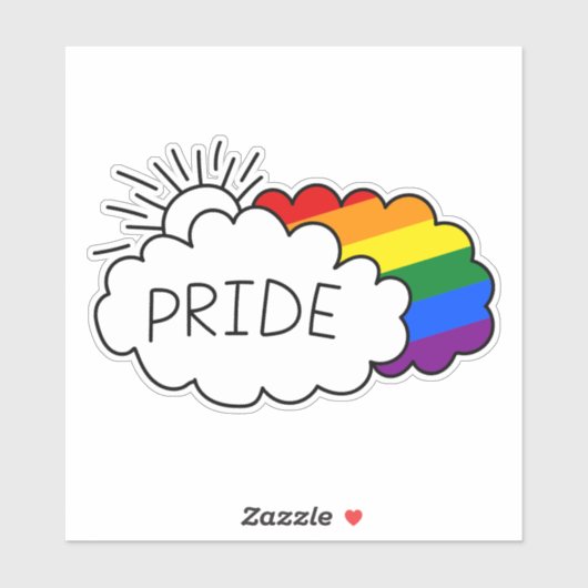 Gay Pride | Rainbow Pride Clouds Sticker (Vel)