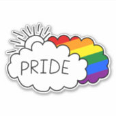 Gay Pride | Rainbow Pride Clouds Sticker (Voorkant)