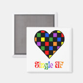 Gay Pride Rainbow Single Af Valentines Day Sarcas Magneet (Voorkant / Achterkant)