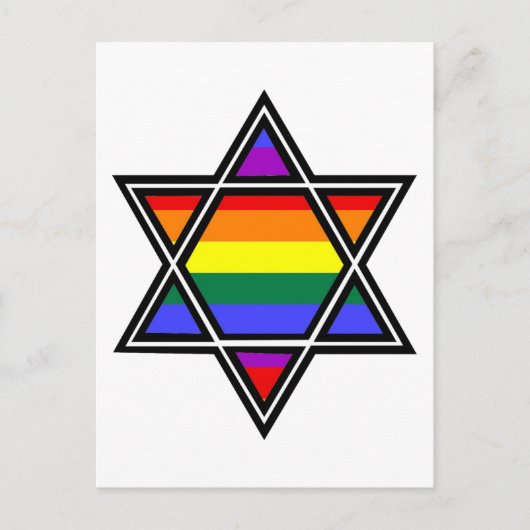  Gay Pride Rainbow Star van David Briefkaart (Voorkant)