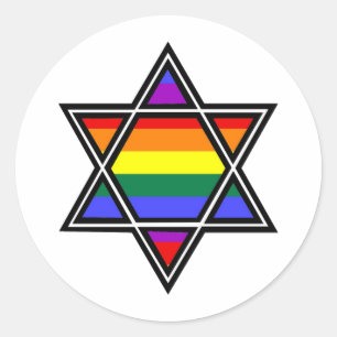 Gay Pride Rainbow Star van David Ronde Sticker