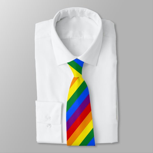 Gay Pride Rainbow Stripe Business Kantoor Stropdas (Gebonden)