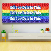 Gay Pride Rainbow Stripes aangepaste tekst geperso Spandoek