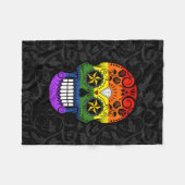Gay Pride Rainbow Sugar Skull met Rozen Fleece Deken (Voorkant (Horizontaal))