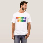 Gay Pride Rainbow-tekst T-shirt (Voorkant volledig)