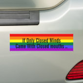 Gay Pride Rainbow van Closed Minds Bumpersticker (Op auto)
